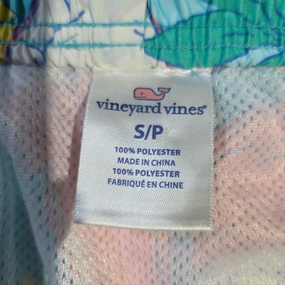 Vineyard Vines Mens Tropical Fruit Cocktail Print Swim Trunks Blue Small
